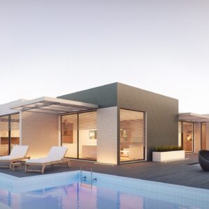 architecture, render, external, design, photoshop, 3d, 3dsmax, crown render, pool, modular house, house, prefabricated house, modular, holiday home, graphics, exterior design, architectural render, post production, photorealistic, spain, italy, pool, pool, pool, pool, pool, house, house, house, exterior design